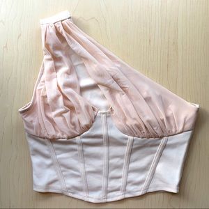 One Shoulder Mesh Top